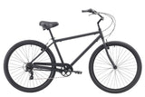 29" Black Rock 7sp Matte Black bicycle on a white background front view