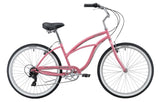 Pink bicycle on a white background