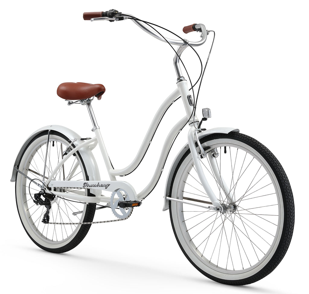 Firmstrong Siren Lady 7 Speed Beach Cruiser Bicycle White Firmstrong Siren Lady 7 Speed Beach Cruiser Bicycle White