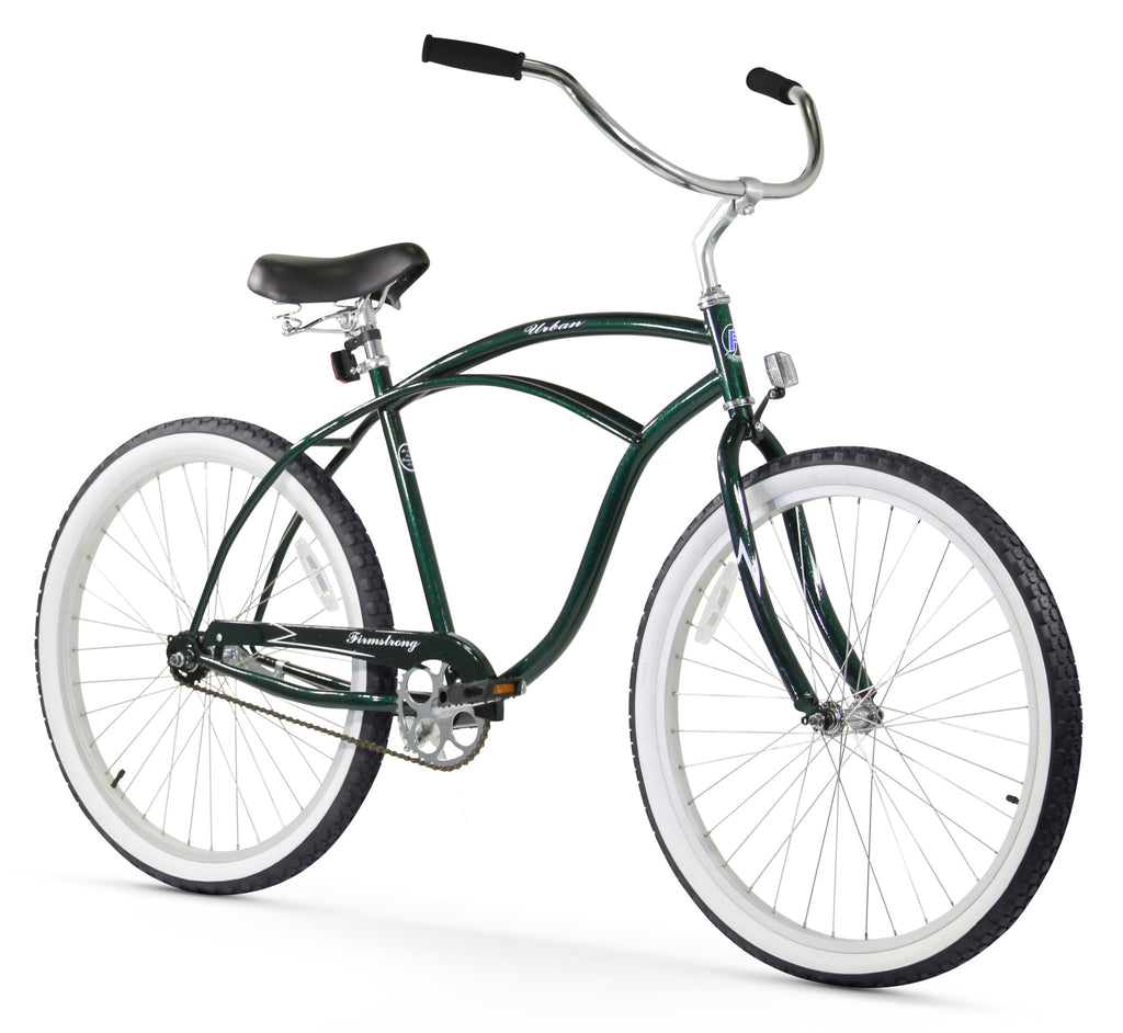 Firmstrong Urban Man Single Speed Men's Beach Cruiser Bike, 26-inch, Emerald Green - Classic Style