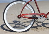 Rear Wheel Firmstrong Urban Man Single Speed Men's Beach Cruiser Bike, 26-inch, Matte Red - Sporty Retro Cruiser